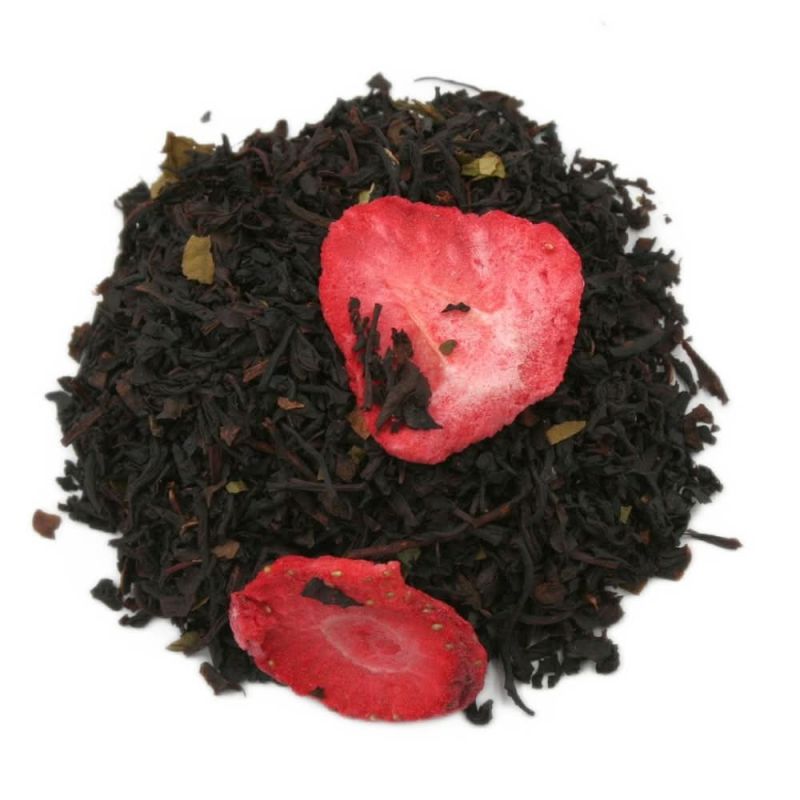 Schwarz-aromatisierter-Tee-Erdbeer - Sahne